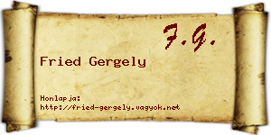 Fried Gergely névjegykártya
